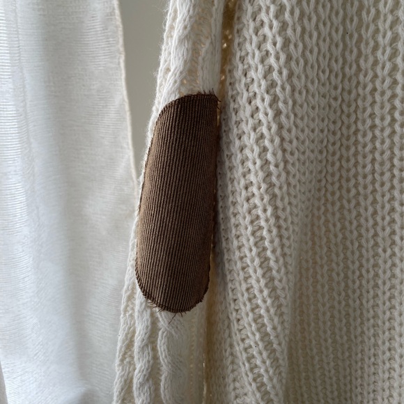 Olive & Oak cream oversized knit cardigan with elbow patches size S - Picture 3 of 5